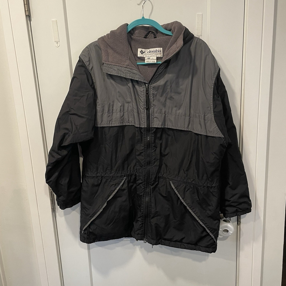 Men's Columbia Gray Black Fleece Lined Full Zip Jacket | Size Large